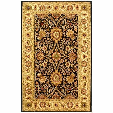 SAFAVIEH 2 ft. 3 in. x 12 ft. Runner Traditional Antiquities Black Hand Tufted Rug AT249B-212